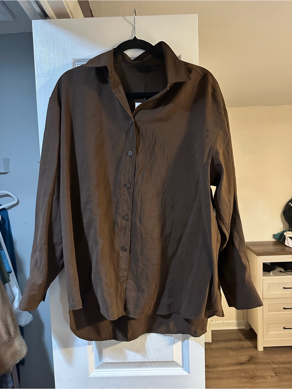 Zara Brown Button-Down Women's Shirt